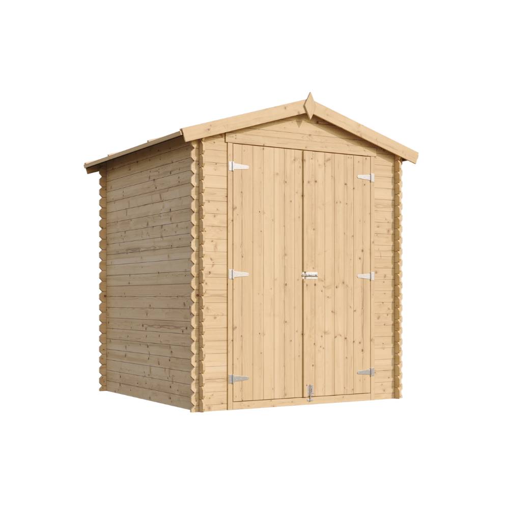 Timbela - Abri de Jardin en Bois AVEC SOL TRAITÉ - 2.82 m² / 186x196xH224 cm - 19 mm d’épaisseur - Timbela M320C1+M320G - Image 3