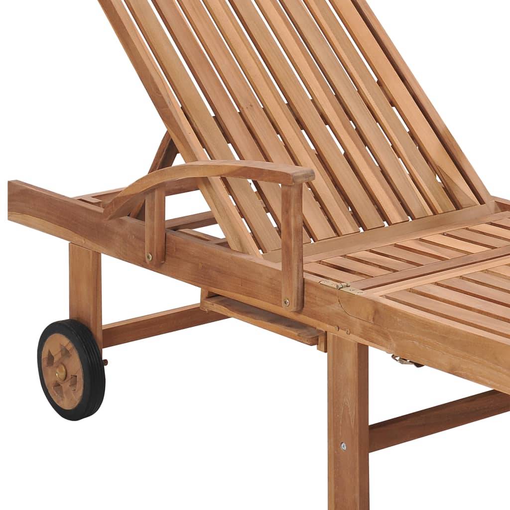 Helloshop26 - Transat chaise longue bain de soleil lit de jardin terrasse meuble d'extérieur avec coussin vert vif bois de teck solide - Image 7