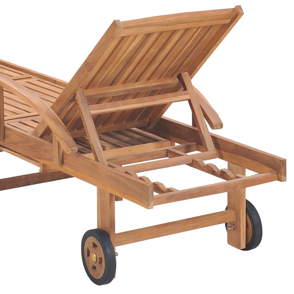 Helloshop26 - Transat chaise longue bain de soleil lit de jardin terrasse meuble d'extérieur avec coussin vert vif bois de teck solide - Image 8