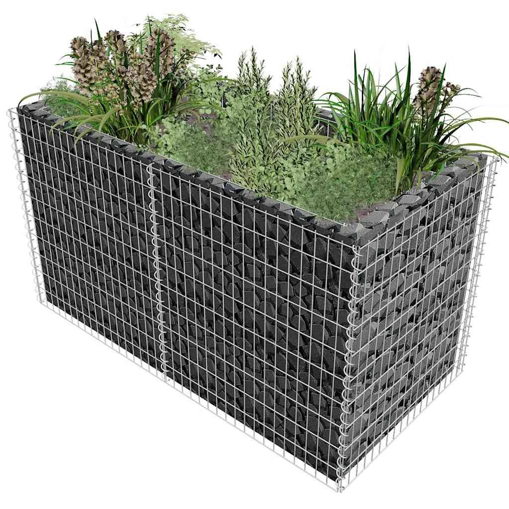 Vidaxl - Lit surélevé à gabion Acier 180 x 90 x 100 cm Argenté vidaXL 142366 - Image 1