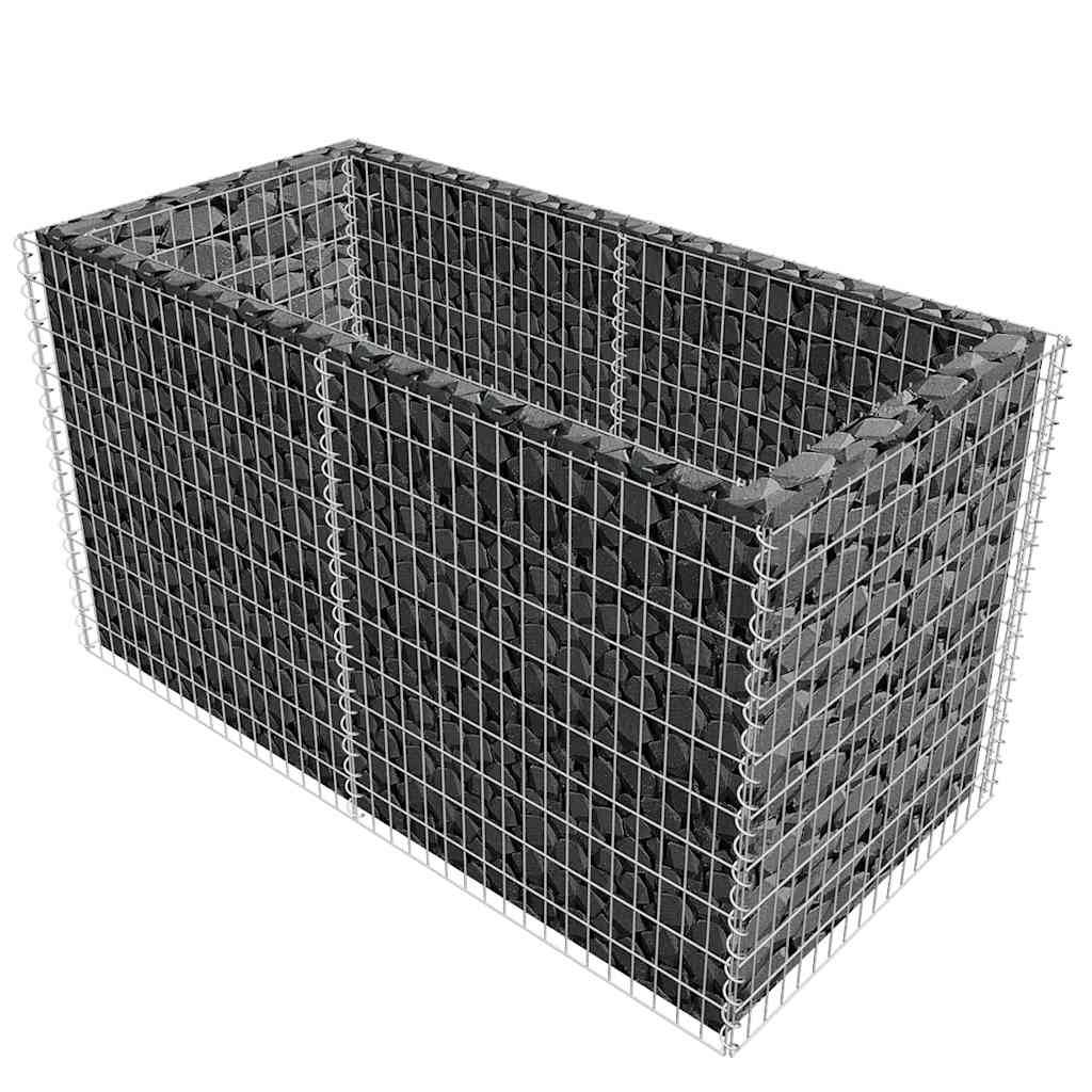 Vidaxl - Lit surélevé à gabion Acier 180 x 90 x 100 cm Argenté vidaXL 142366 - Image 7