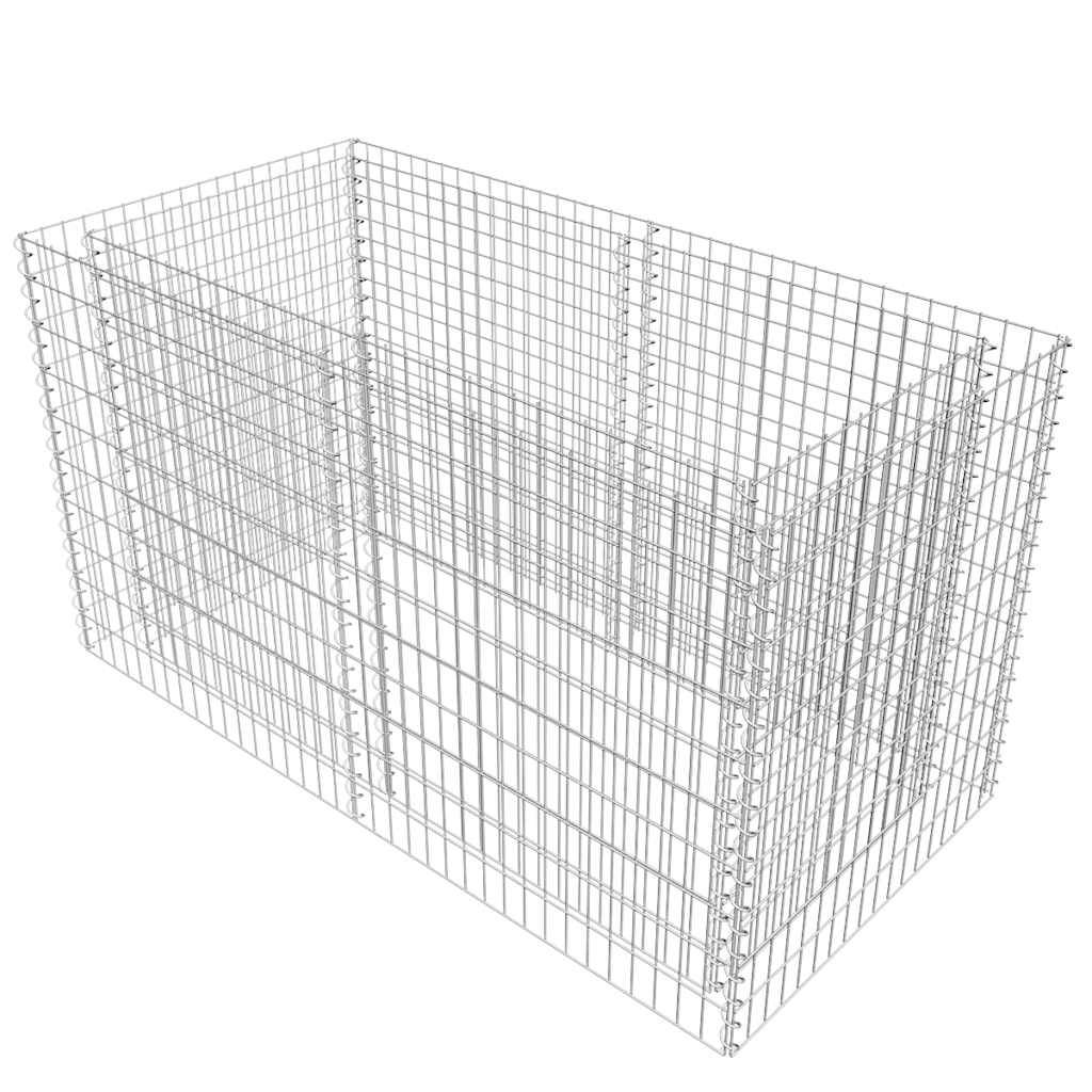 Vidaxl - Lit surélevé à gabion Acier 180 x 90 x 100 cm Argenté vidaXL 142366 - Image 2