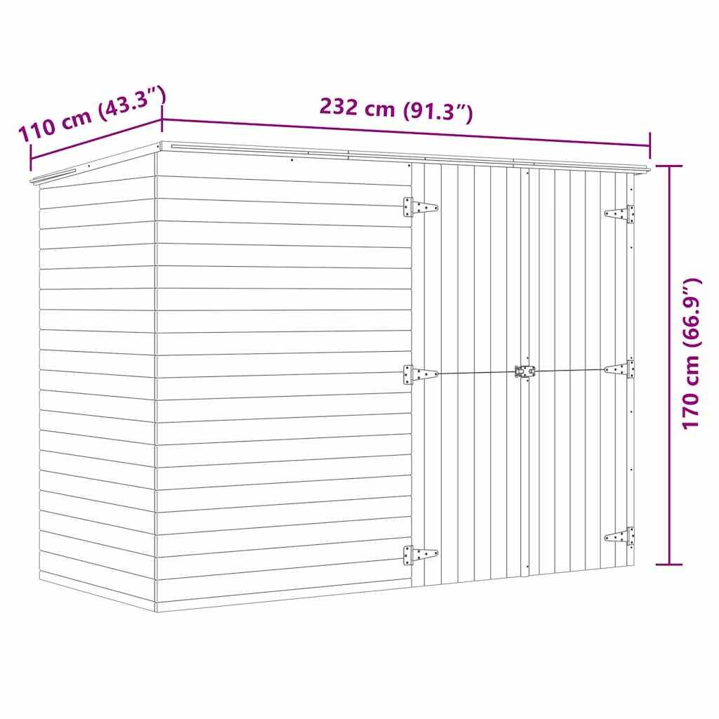 Vidaxl - Abri de jardin 232x110x170 cm Bois de pin imprégné vidaXL 46363 - Image 3