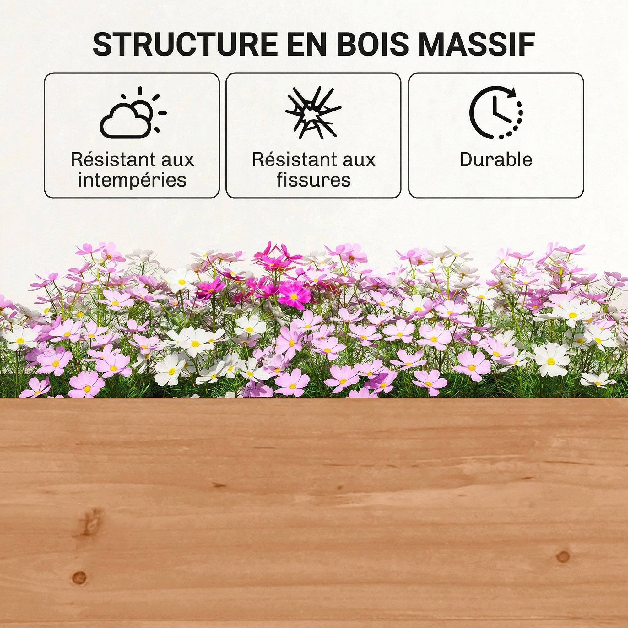 Jardinière Surélevée en Bois avec 4 Étages, avec Trous de Drainage et Doublure en Tissu, 85x45x140cm, Marron - Image 10