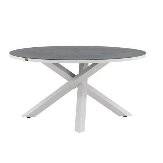 Table de Jardin Ronde Effet Pierre "Copacabana" 140cm Gris - Image 1