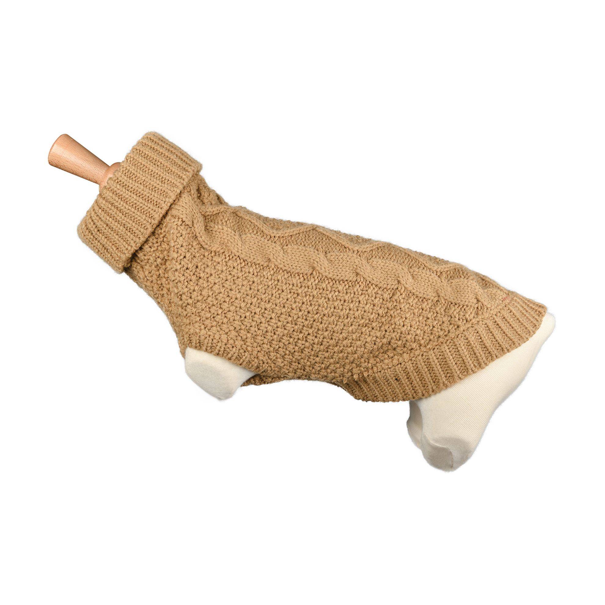 Pull fantaisie pour chien Beige Torsadé Taille : T25 DOOGY CLASSIC