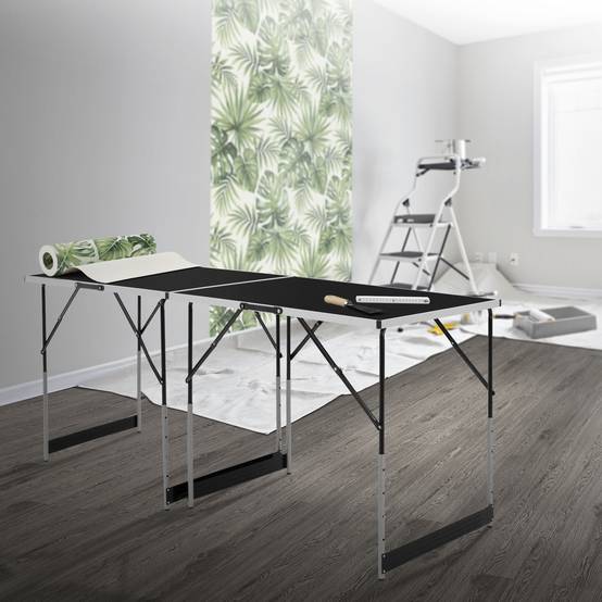 Set de 3 Tables à Tapisser 100x60 cm, Pliable, Noir, Réglable en Hauteur, Table Multifonctions en Aluminium - Image 10