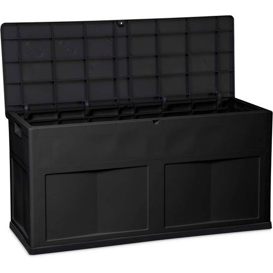 Coffre de Jardin en résine 320 Litres NOIR 119 X 46 X 60 cm Protection Anti UV TOOMAX - Image 2