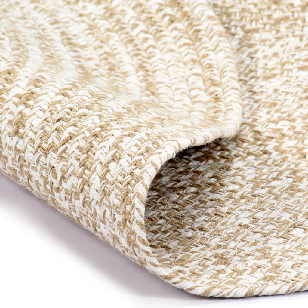 Vidaxl - Tapis fait à la main Jute Blanc et marron 180 cm - vidaXL - Image 1