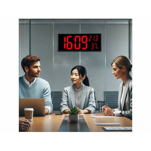 Horloge digitale LED ROUGE en format XXL MAGNETICLAND - Image 3