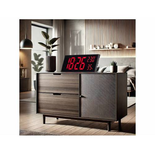Horloge digitale LED ROUGE en format XXL MAGNETICLAND - Image 2