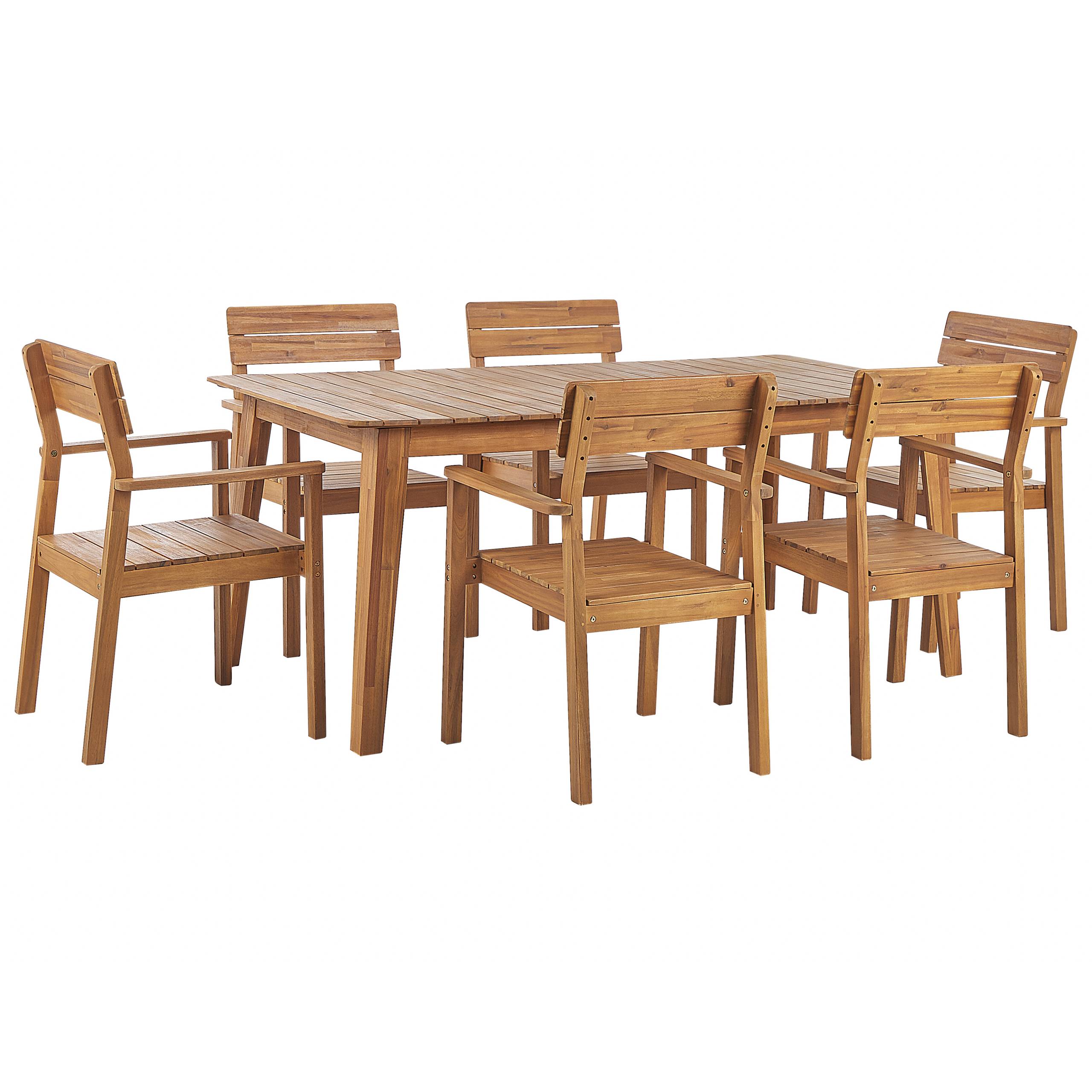 Beliani - Set de salle à manger, 6 Personnes Acacia Marron FORNELLI - Beliani - Image 2
