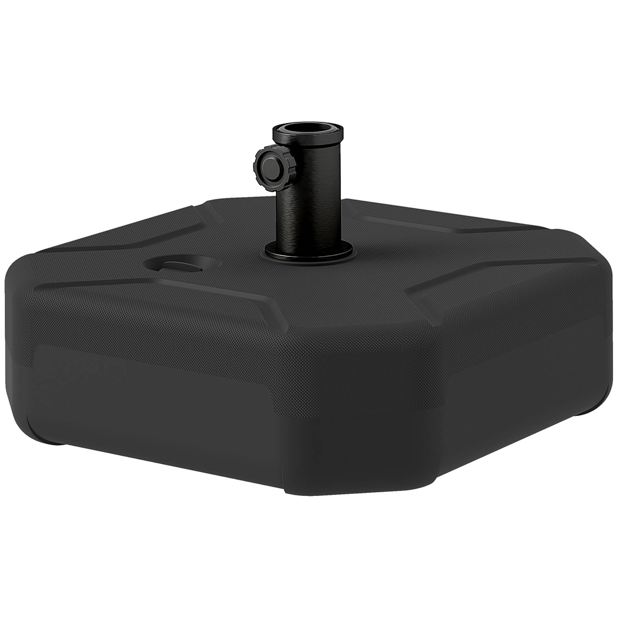 Base de Parasol Carrée à Lester HDPE pour Mâts Ø38/48 mm 25 kg Noir - ComfortXL Outdoor Living - Image 2
