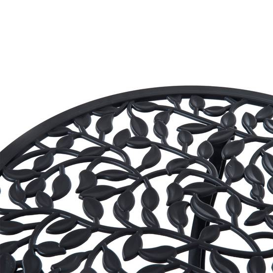 ComfortXL - Salon de jardin 3 pièces aluminium sculpté avec 2 chaises et table ronde 60cm noir - ComfortXL Outdoor Living - Image 9
