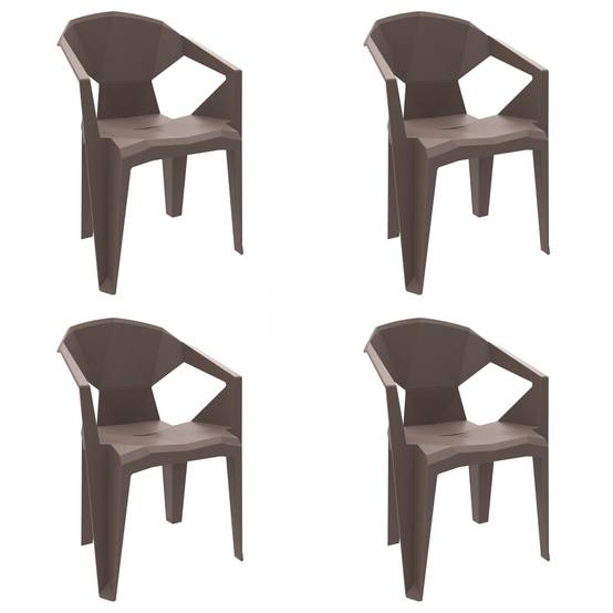 Set 4 fauteuils intérieur, extérieur chocolat DELTA garbar - Image 1