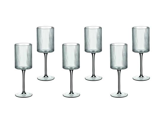 Lot de 6 Verres à vin en Cristallin (cristal sans plomb) "LINJE", Bjorn - Image 1