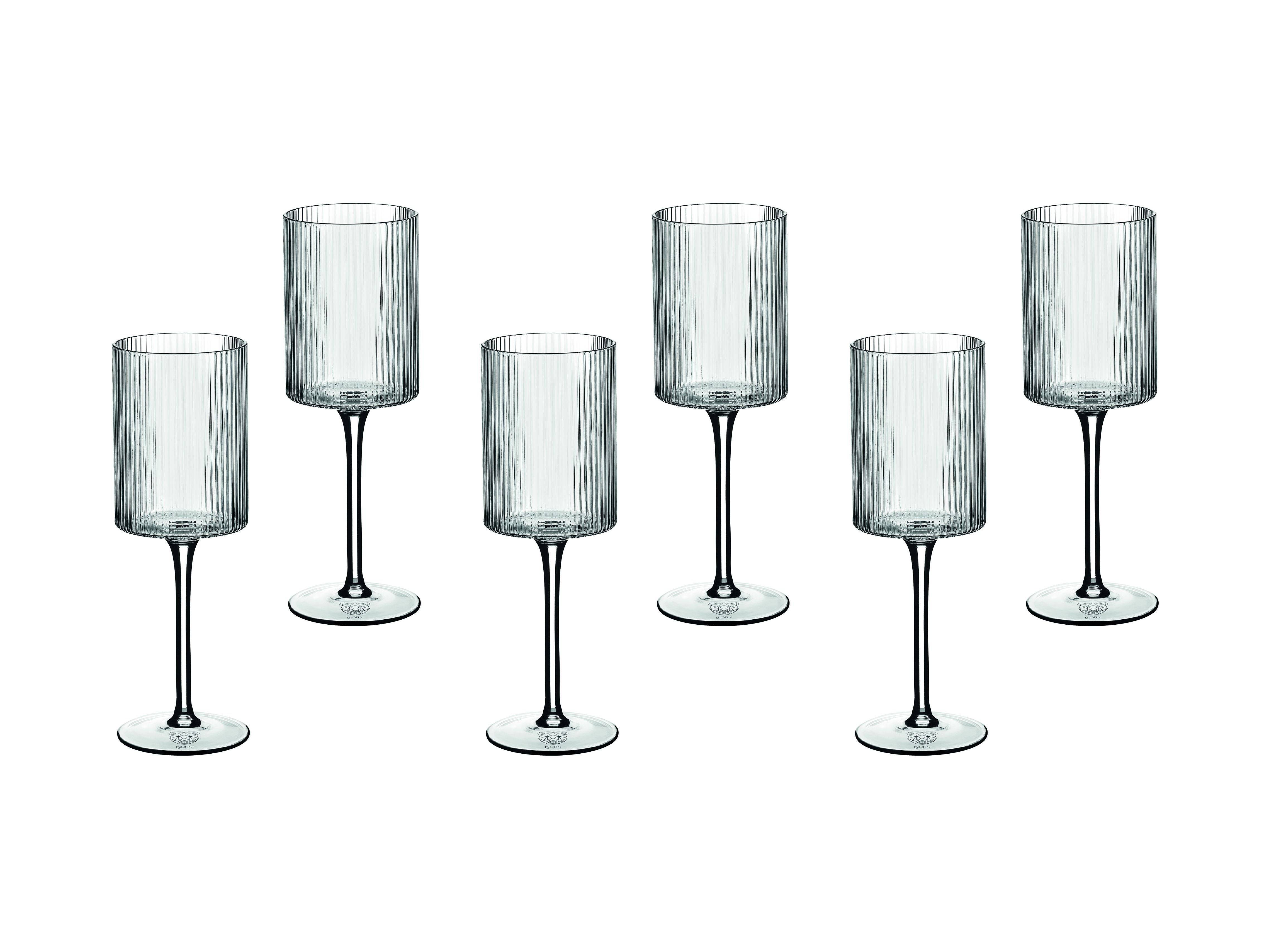Lot de 6 Verres à vin en Cristallin (cristal sans plomb) "LINJE", Bjorn - Image 1
