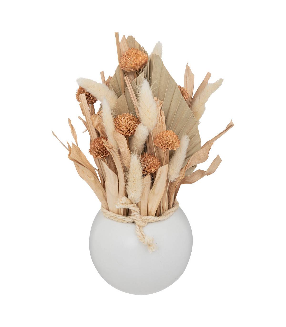 Composition de Fleurs Séchées Vase en Céramique D. 10 x H. 25 cm - Image 1