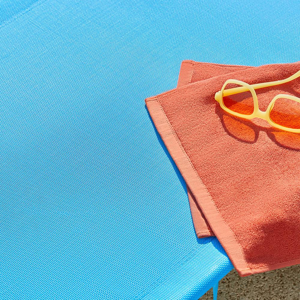 Bain de Soleil Transat de Jardin avec Appui-tête et Pochette latérale Pliable, Réglable et Inclinable Bleu L.198 x l.63 x H.65 cm SoBuy - Image 4