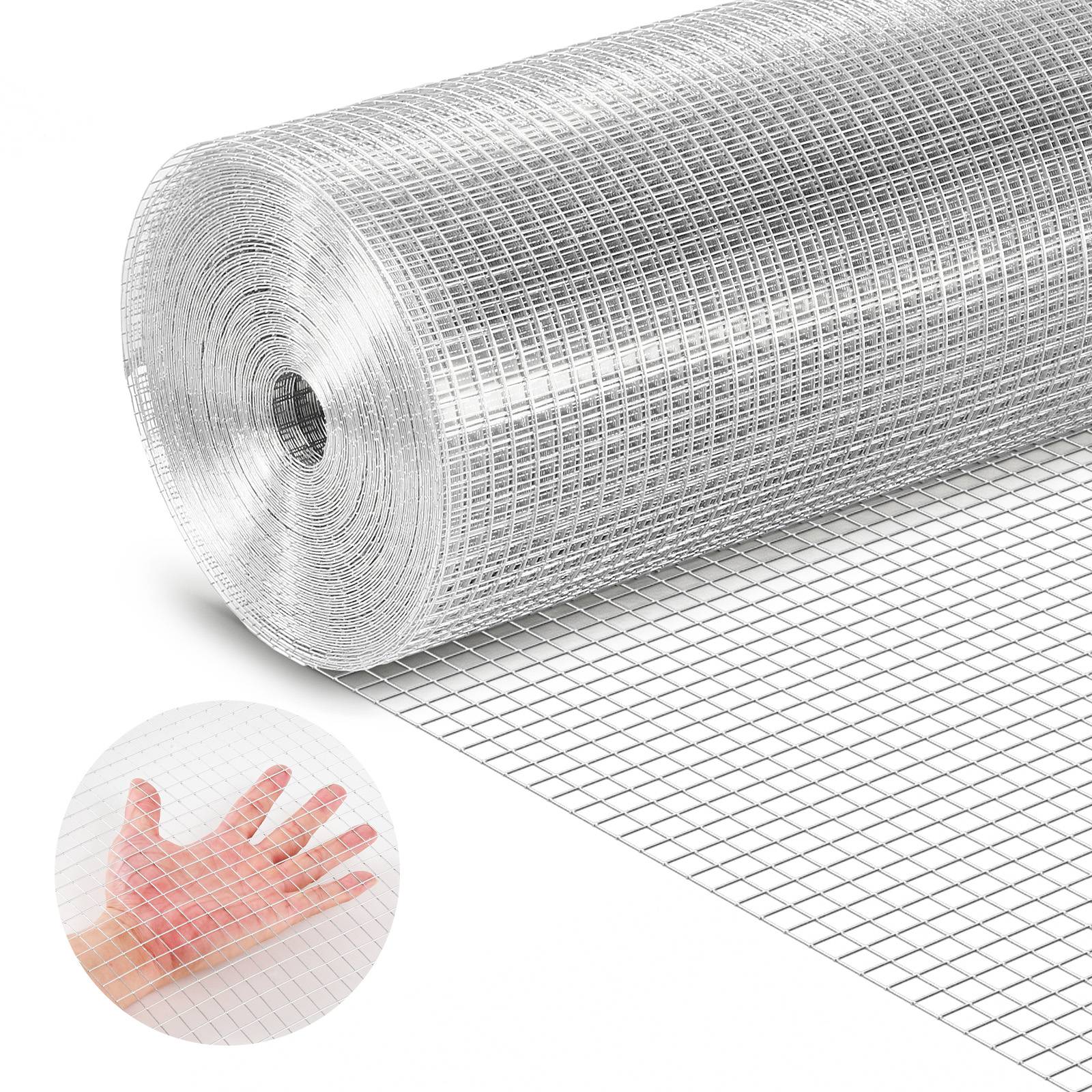 Vevor - VEVOR Grillage galvanisé rouleau 1,5 x 30,5 m, maille 12,7 mm, fil 1,27 mm calibre 19, protection poulailler et potager. - Image 1