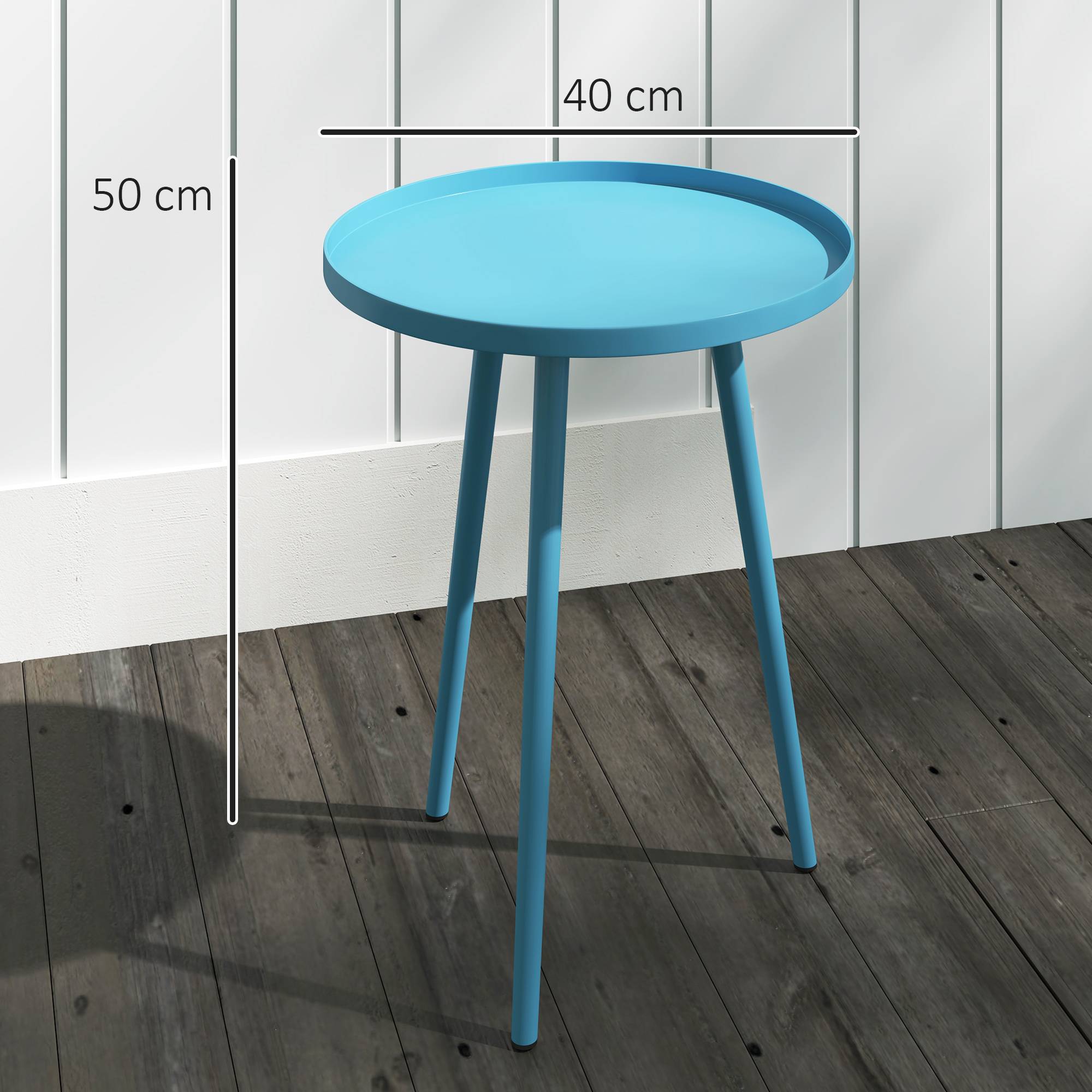 Table basse ronde de jardin d'appoint extérieur Ø40x50Hcm bord rond ...