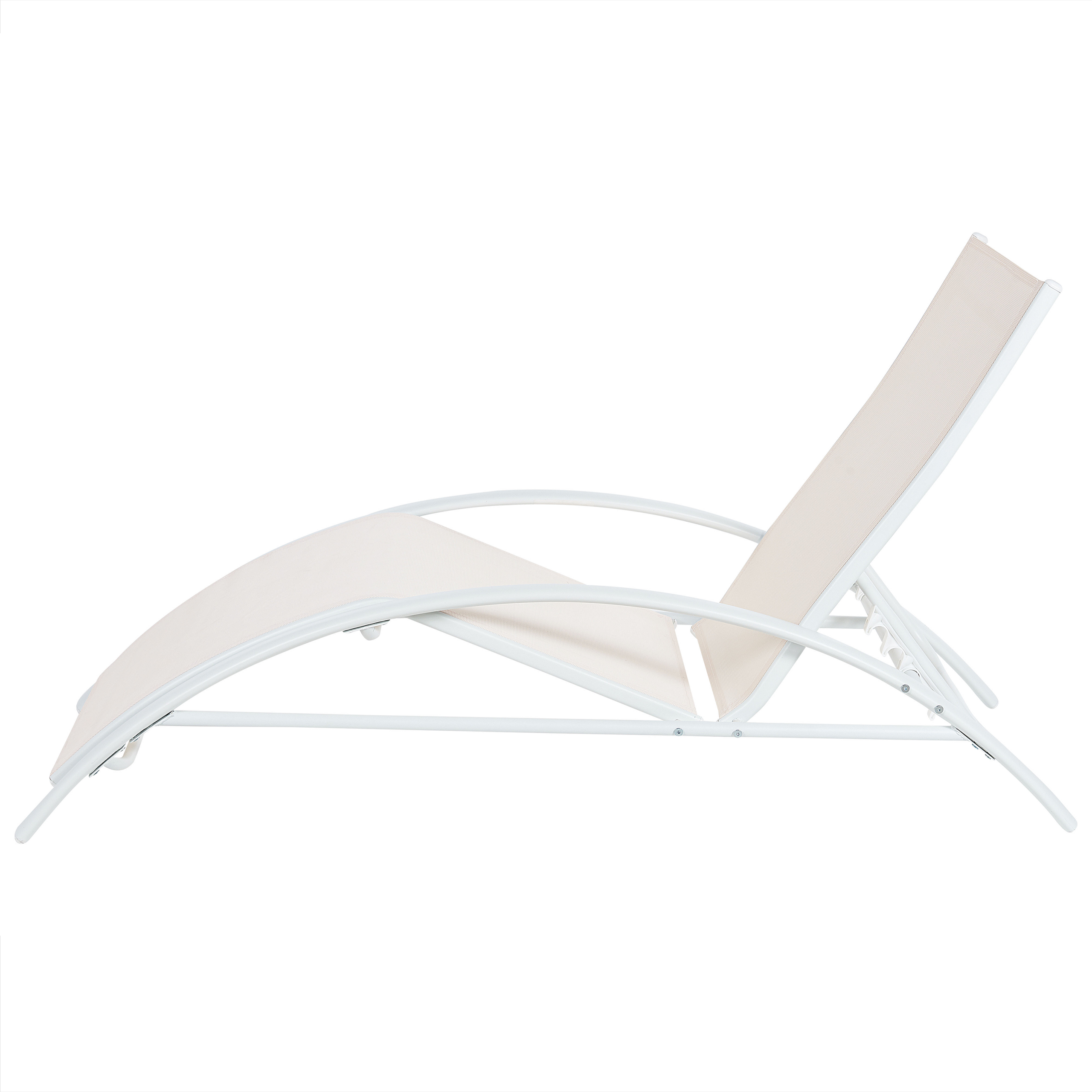 Beliani - Chaise longue Acier Beige GAETA - Beliani - Image 6