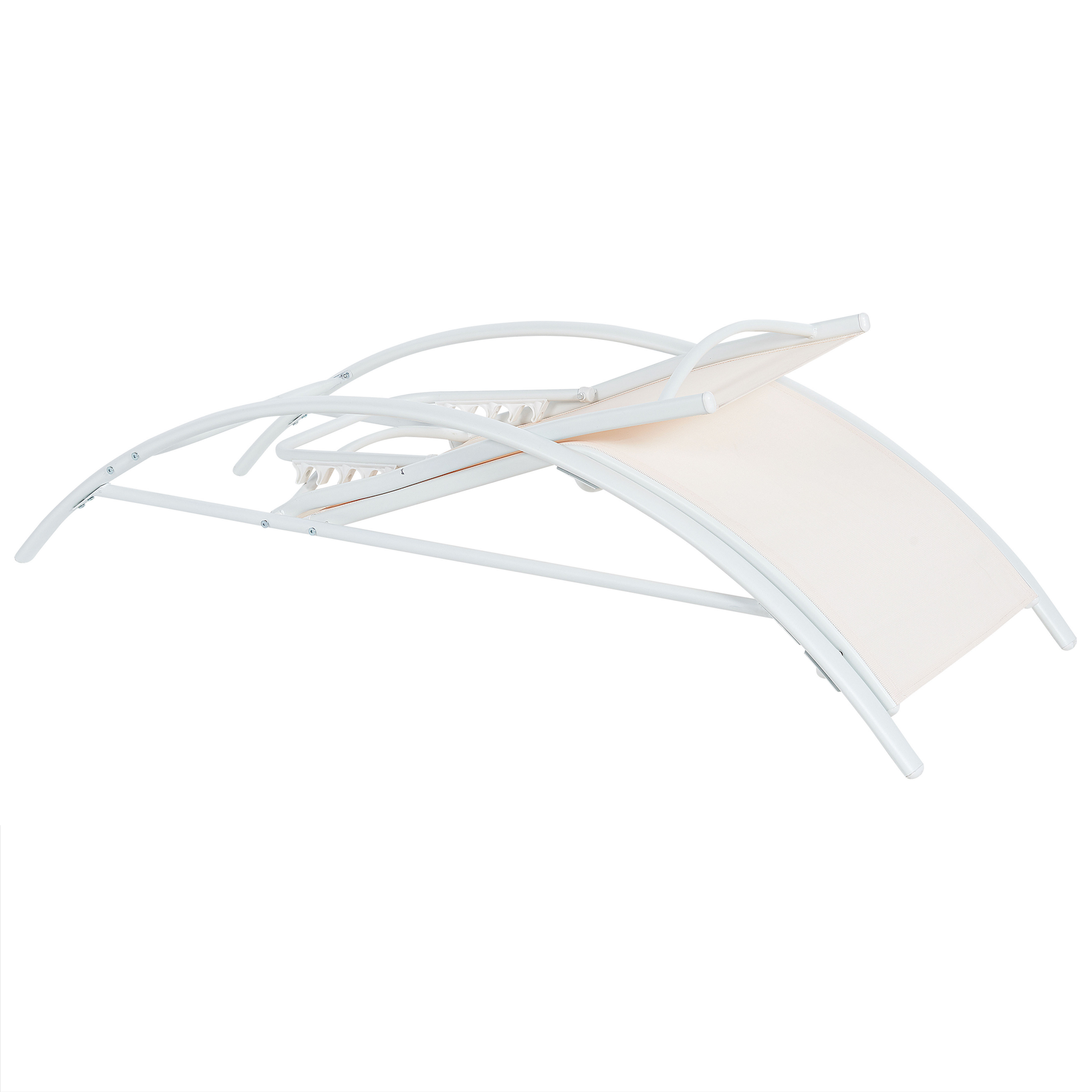 Beliani - Chaise longue Acier Beige GAETA - Beliani - Image 7