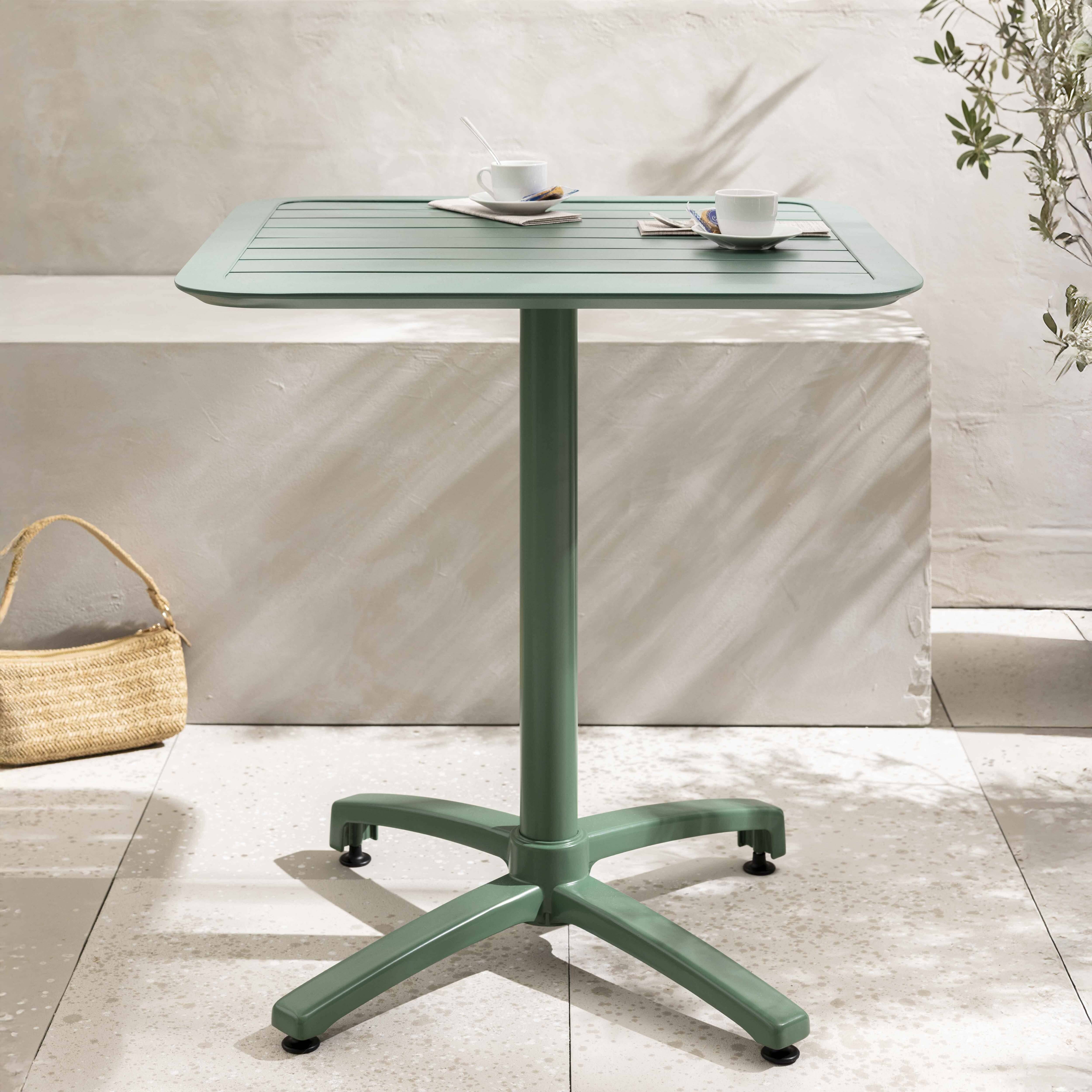 Oviala - Table inclinable de terrasse 60 x 60 cm vert foncé Almada - Oviala - Image 2