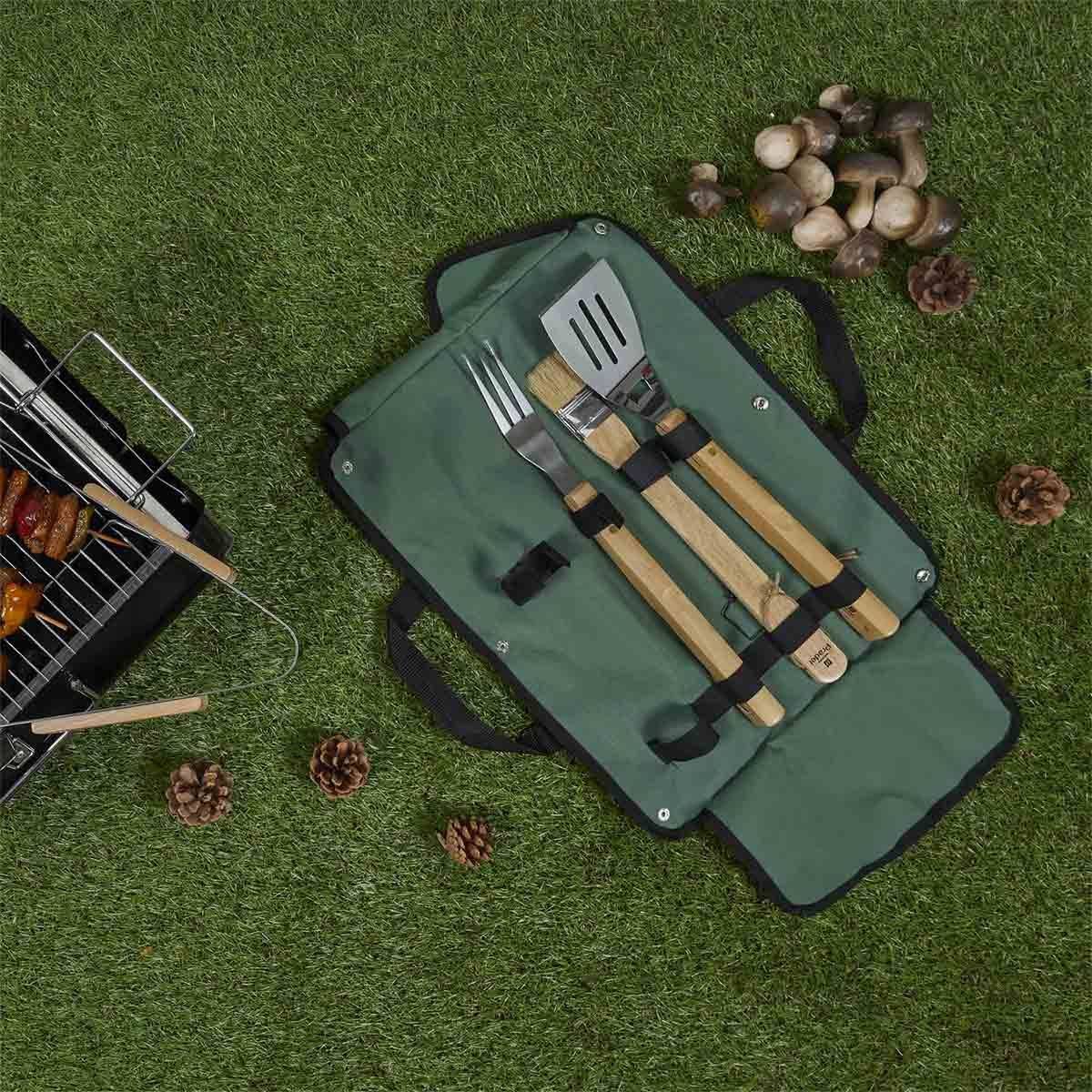 Cook Concept - Lot de 4 Ustensiles "Barbecue" 46cm Vert & Naturel - Image 7
