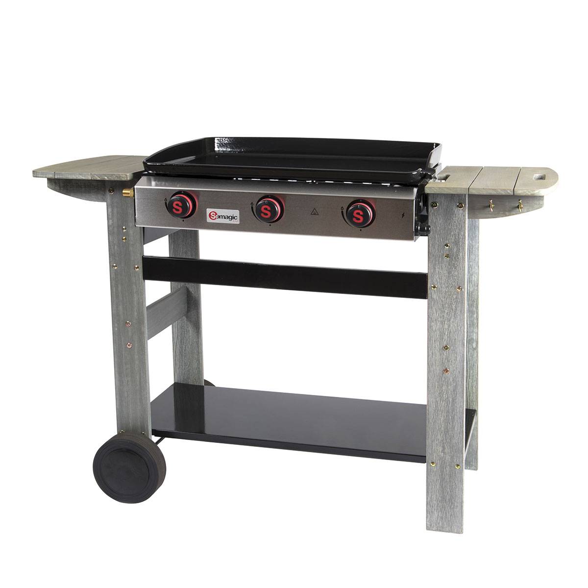 Somagic - Plancha gaz sur chariot - SOMAGIC - Métal - Argent - Image 1