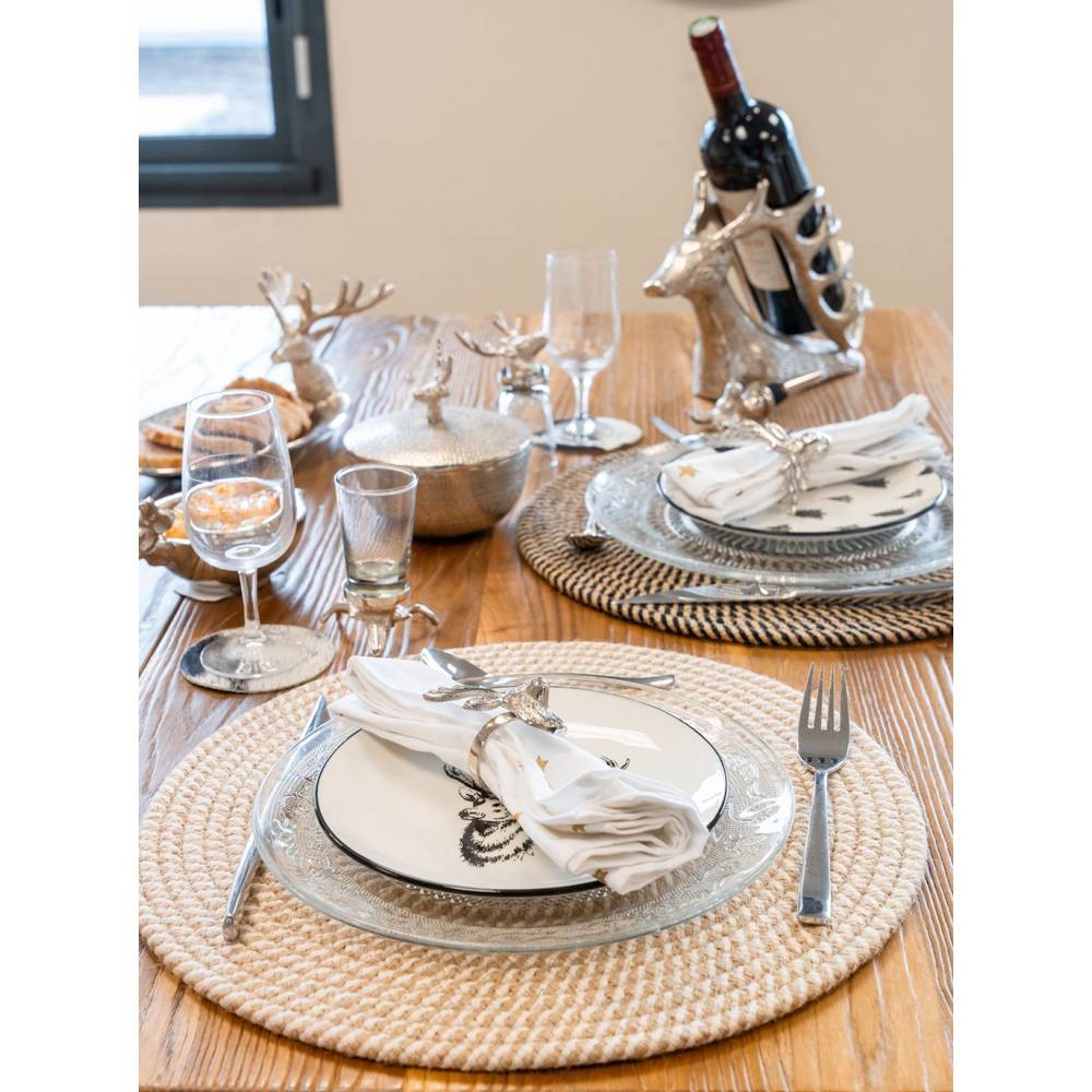 Aubry Gaspard - Set de table rond en jute naturelle (Lot de 6) - Image 4
