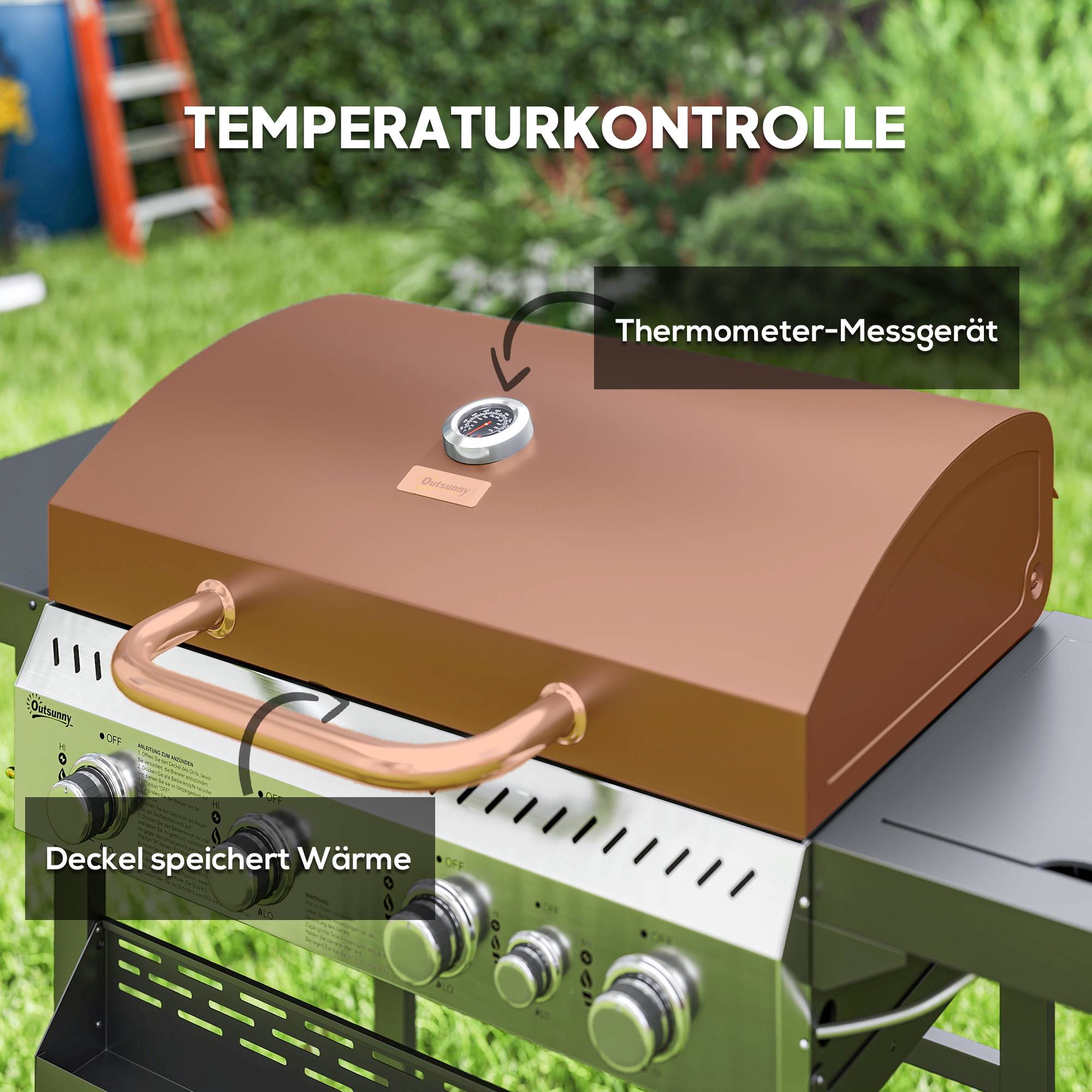 PANGIVO - Barbecue à gaz métal noir 135 x 55 x 103 cm - PANGIVO - Image 7