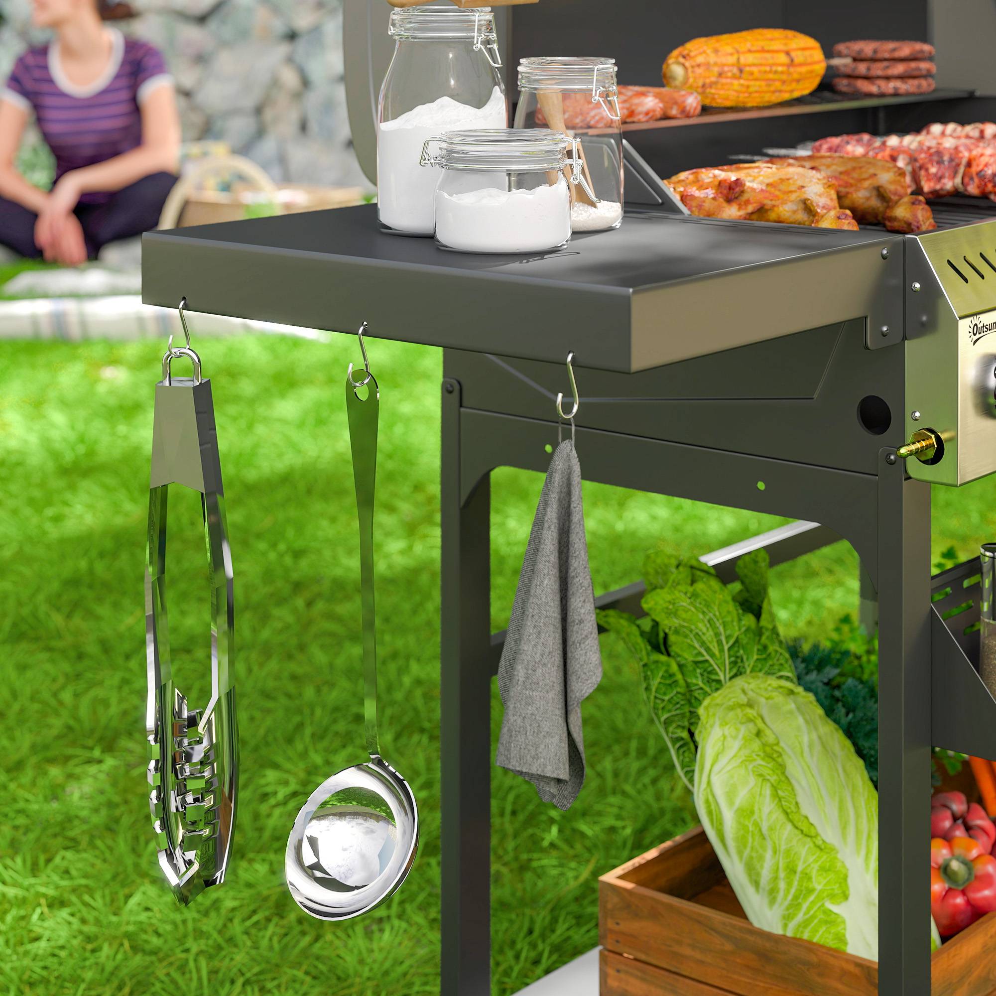 PANGIVO - Barbecue à gaz métal noir 135 x 55 x 103 cm - PANGIVO - Image 10