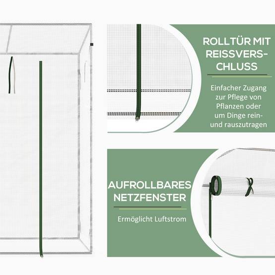 Serre maraîchère de jardin Acier et Plastique Culture facile Accès piéton 200x76x168cm Blanc - ComfortXL Outdoor Living - Image 7
