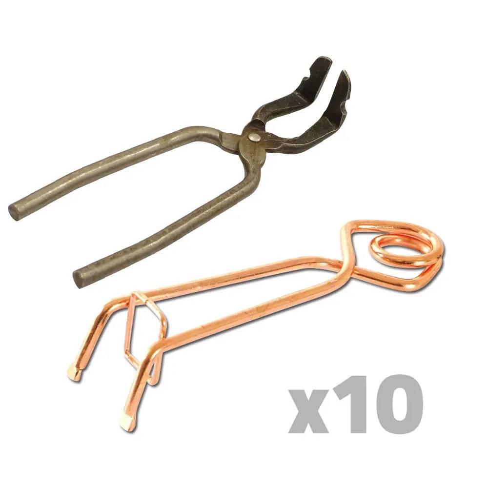 Lot de 10 pièges à taupes Putange traditionnels en acier cuivré + pince - Image 5