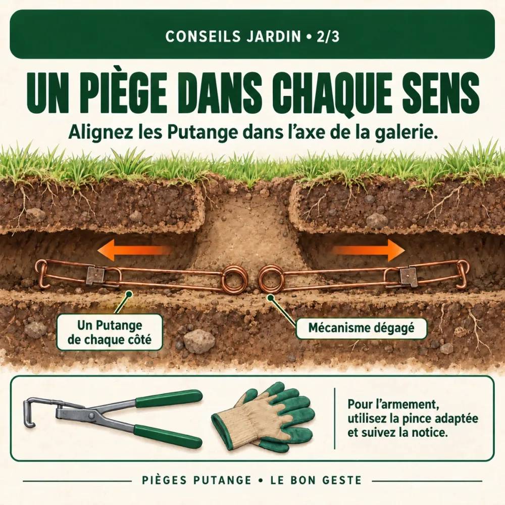 Lot de 10 pièges à taupes Putange traditionnels en acier cuivré + pince - Image 10