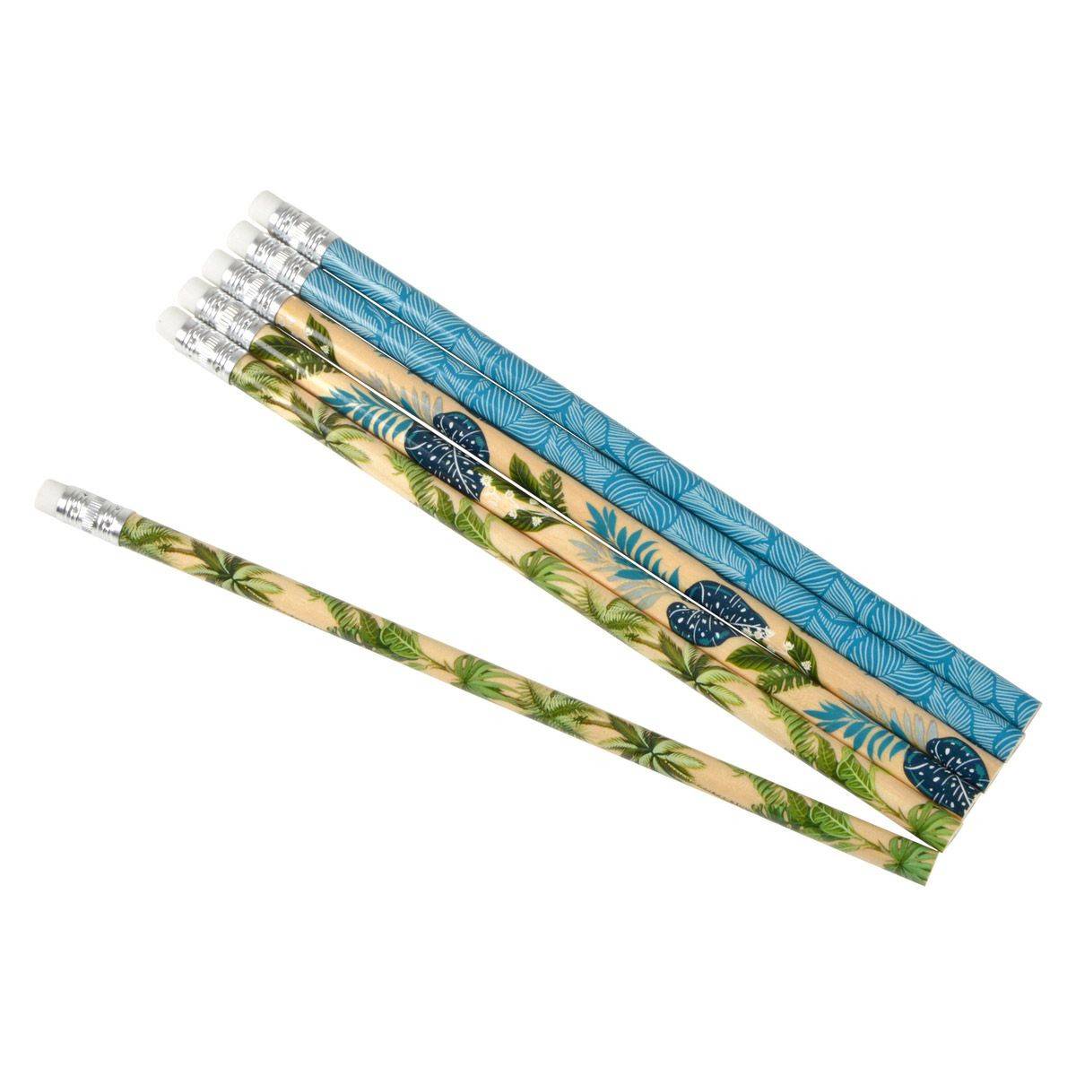 Paris Prix - Lot de 6 Crayons à Papier "Jardin d'Eden" 19cm Multicolore - Image 1