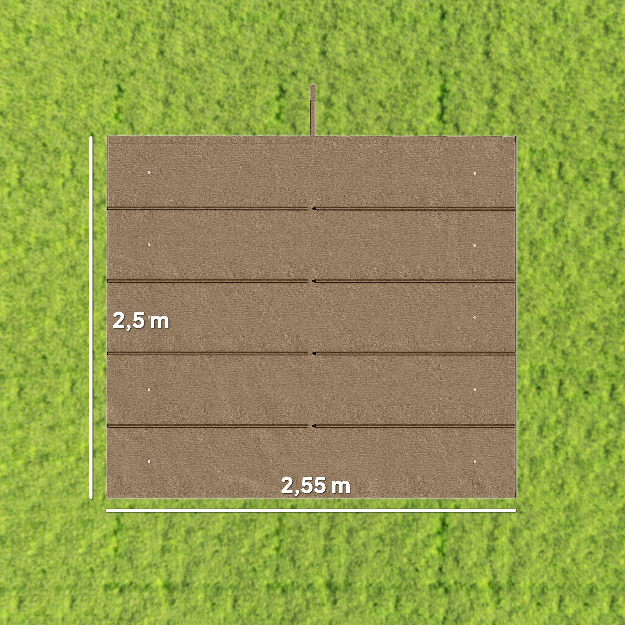 ComfortXL - Toile Rétractable pour Pergola 3x3m Polyester Anti-UV avec Trous de Drainage Brun - ComfortXL Outdoor Living - Image 5