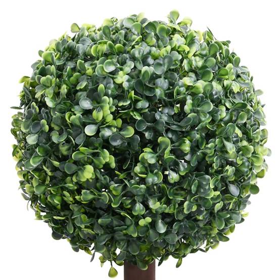Buis artificiel triple boule polyéthylène et bois vert 22.5 x 22.5 x 118 cm - PANGIVO - Image 2