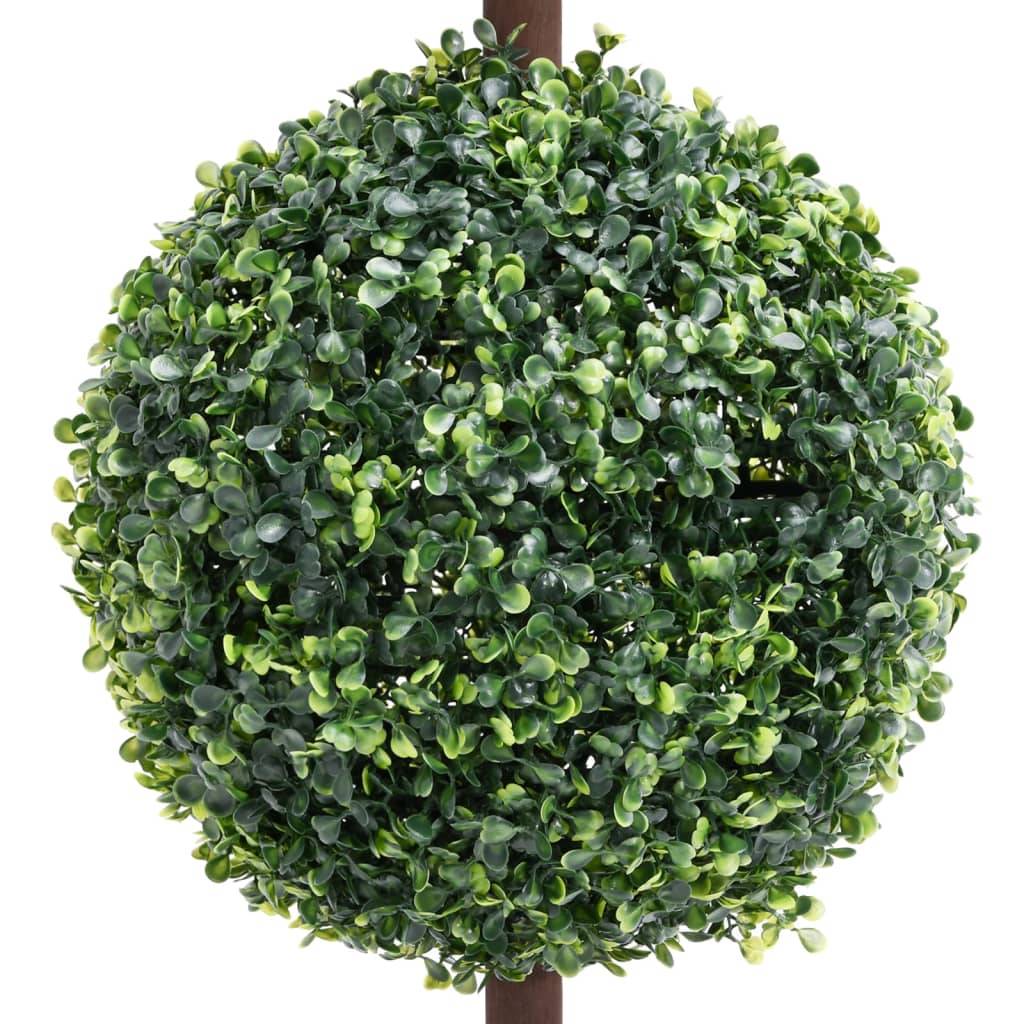 Buis artificiel triple boule polyéthylène et bois vert 22.5 x 22.5 x 118 cm - PANGIVO - Image 3