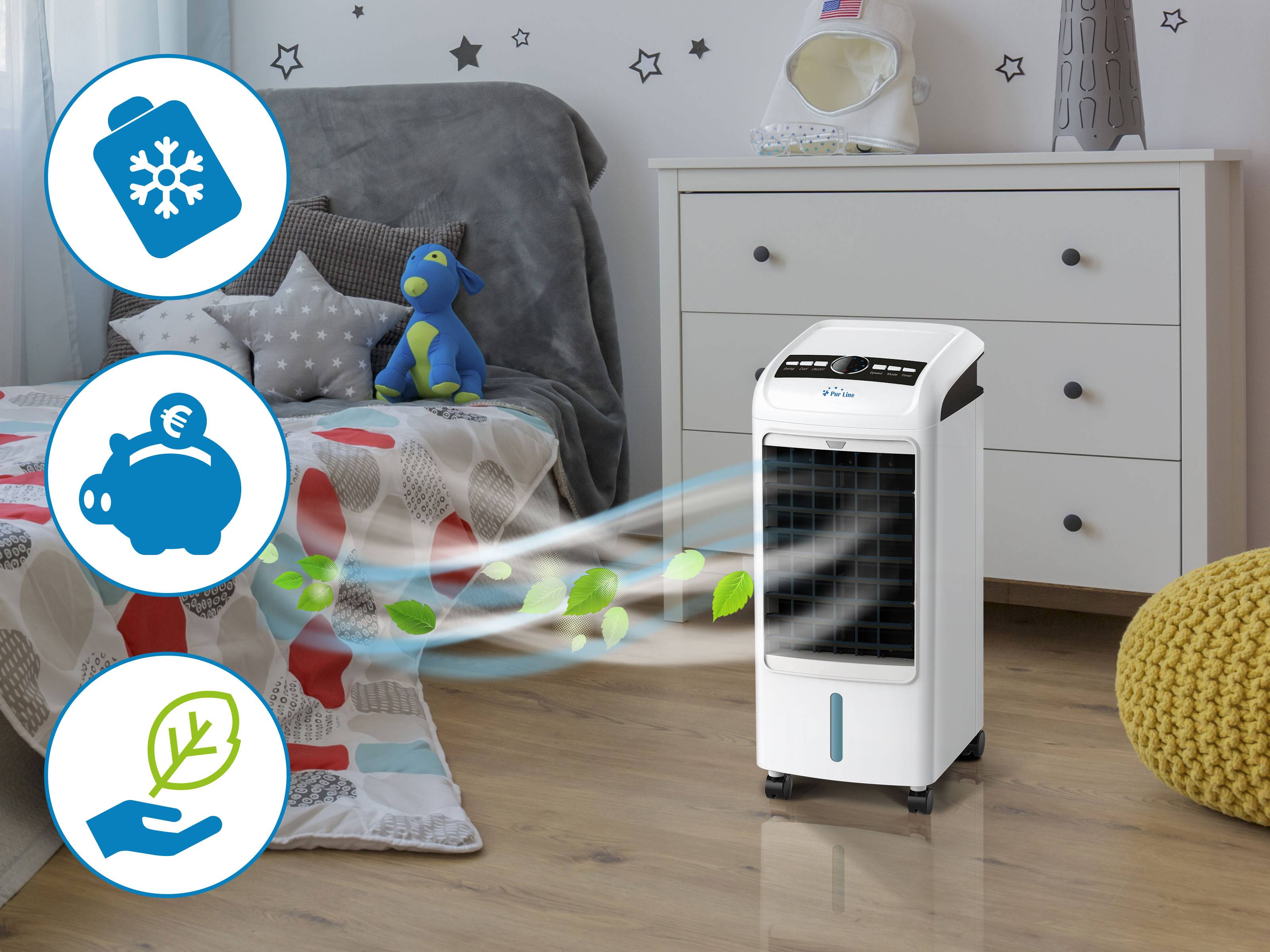 Purline - Rafraichisseur d'air par évaporation 70W 3 vitesses et 4 L - Purline - Image 3