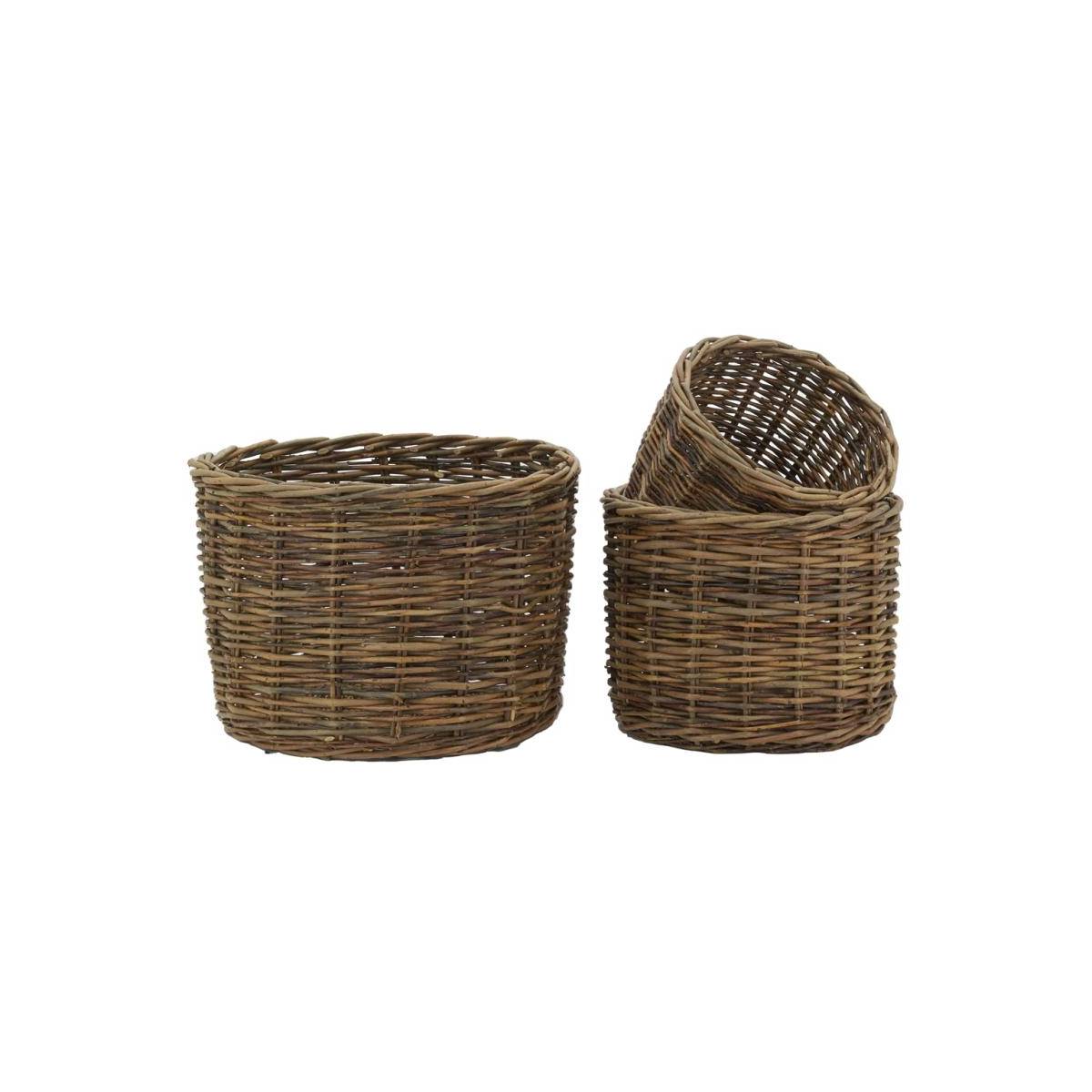 Aubry Gaspard - Cache-pots en osier brut (lot de 3) - Image 1