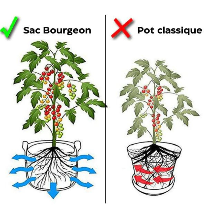 Bourgeon - Sac à plantation respirant 40x40 cm Gris - Bourgeon - Image 5