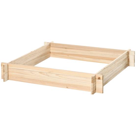 Sans Marque - Jardinière en bois carré potager de jardin sans fond facile à assembler 100 x 100 x 16 cm en bois massif bois naturel - Image 2