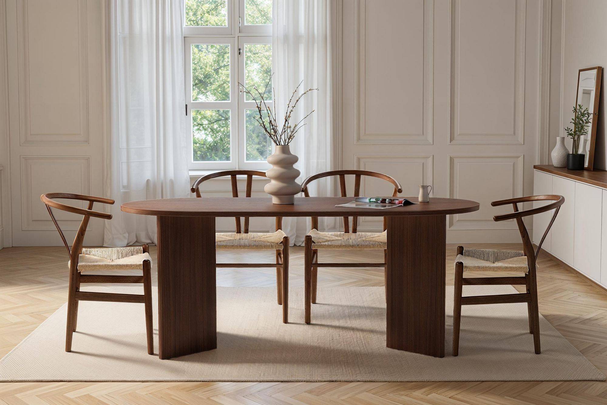 Hanah Home - Table à Manger En Bois "sablin" - 180 X 89 X 75 Cm - Noyer -hanah Home - Image 3