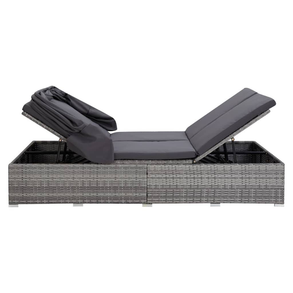 Prolenta Premium - Chaise longue pliante/transat Vrenja Gris 194 X 120,5 X 110 cm - P87209G - Image 5