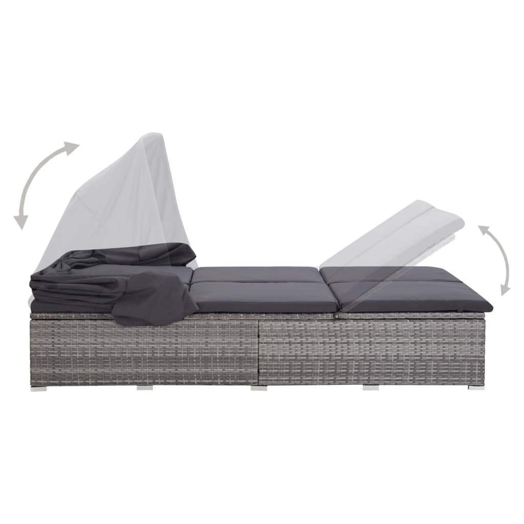 Prolenta Premium - Chaise longue pliante/transat Vrenja Gris 194 X 120,5 X 110 cm - P87209G - Image 4