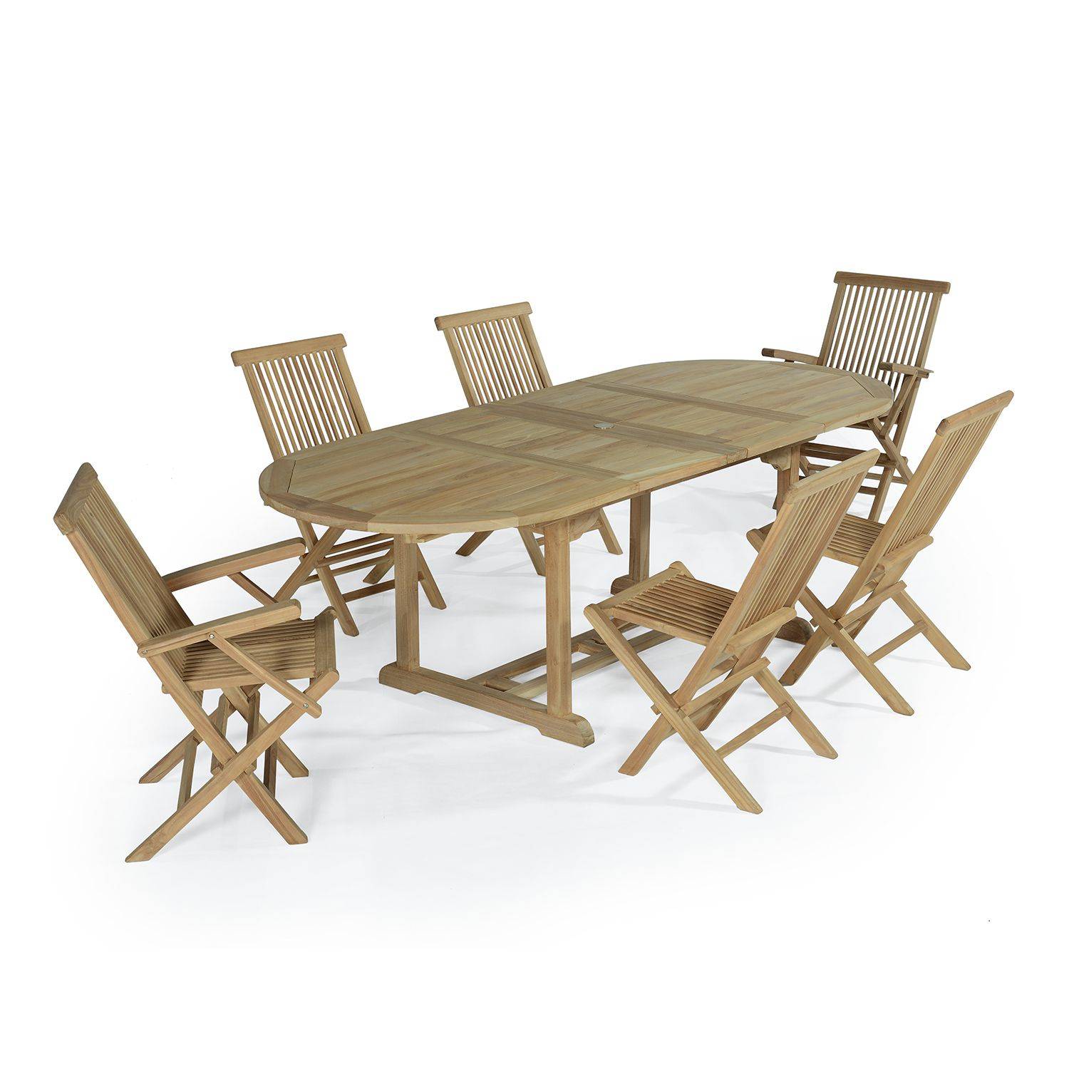 Salon de jardin en teck massif Castiglione, 6 places - TECK'Attitude - Image 1