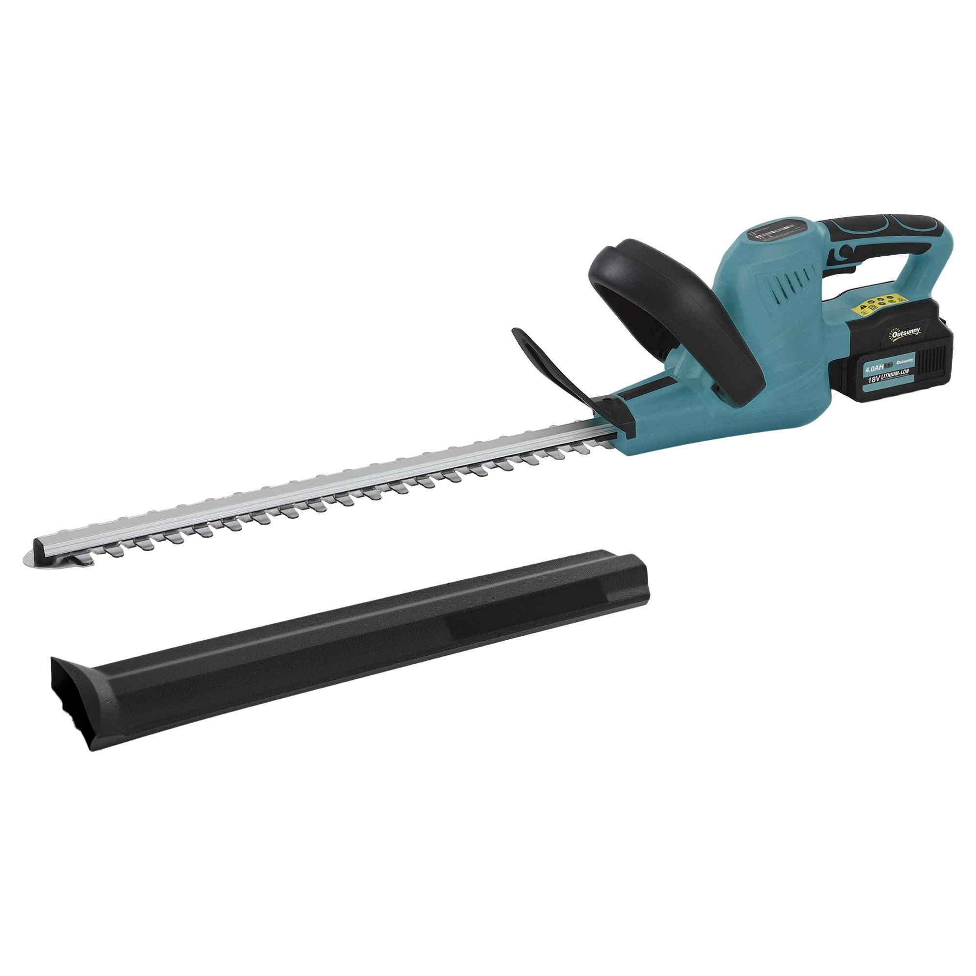 Taille-haie électrique sans fil, lame 51cm, moteur, batterie, Bleu - Image 2