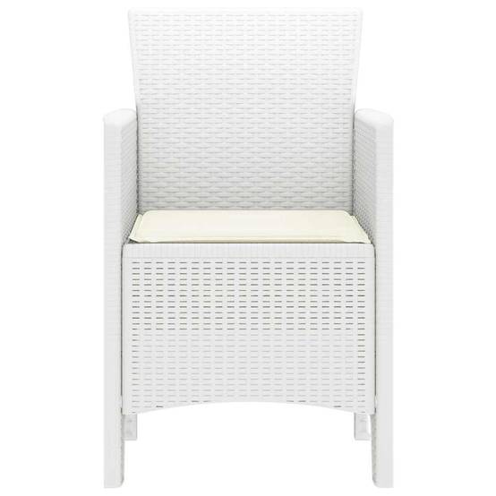 Lot De 4 Chaises De Jardin - Fauteuils De Jardin Blanc 53 x 49 x 85 cm PP - Image 6